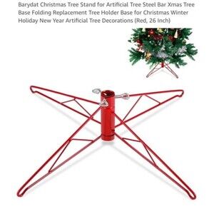 Barydat Christmas Tree Stand for Artificial Tree Steel Bar Xmas Tree Base Fol...